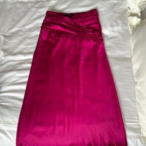 Satin midi skirt